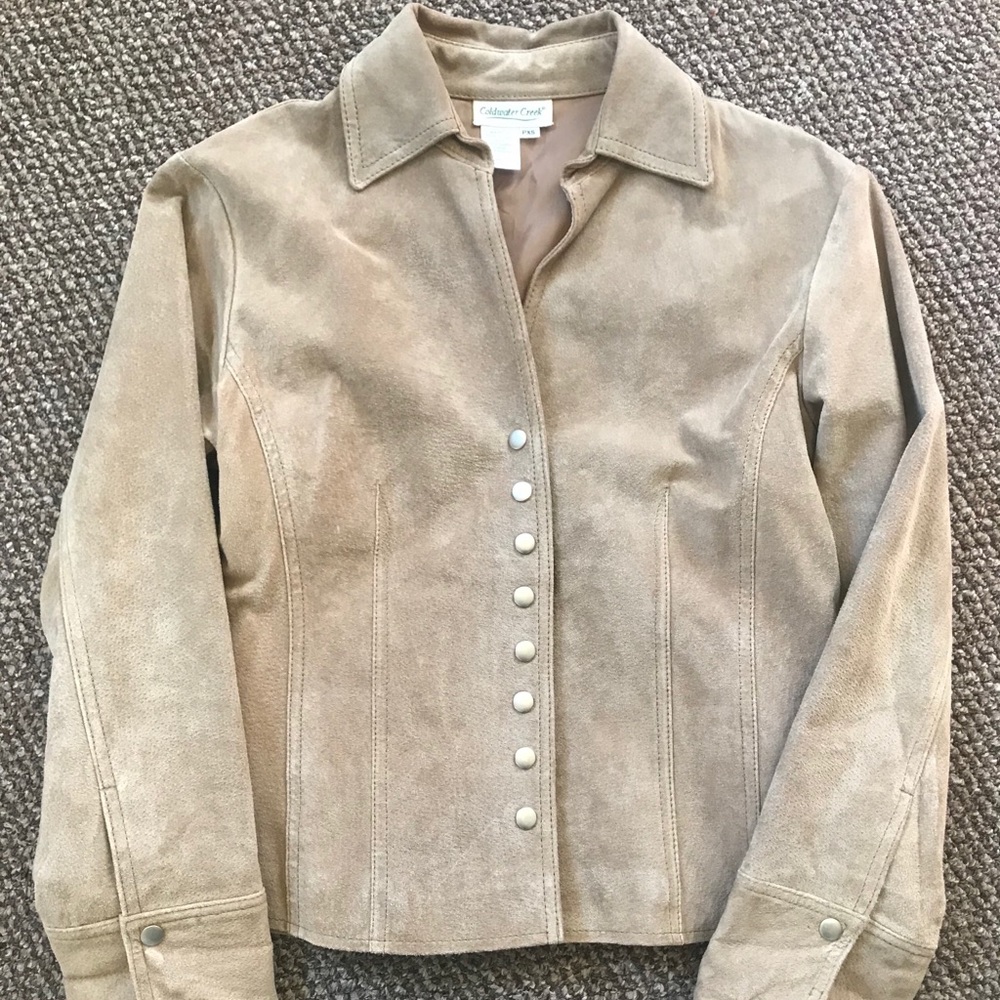 Beige leather jacket